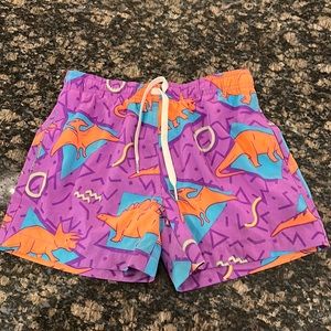 Chubbies dinosaur swim trunks boys medium